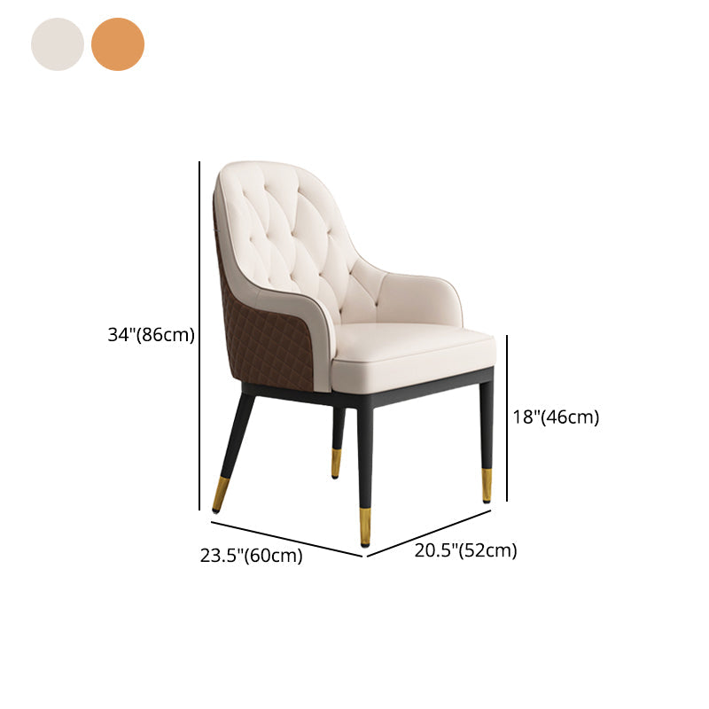 Contemporary Arm Dining Chairs Parsons Chair for Kitchen with Metal Legs Clearhalo ' kitchen&dining_furn' 'Dining Chairs' 'Dining Tables & Seating' 'dining_chair' 'furn' 'furn_dining_chair' 'Furniture' 'furniture_dining_chair' 'Kitchen & Dining Furniture' 'kitchen' 4246001