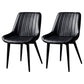 Contemporary Style Dining Chairs Armless Side Chair for Kitchen with Metal Legs Black 2 Piece Set Black Clearhalo ' kitchen&dining_furn' 'Dining Chairs' 'Dining Tables & Seating' 'dining_chair' 'furn' 'furn_dining_chair' 'Furniture' 'furniture_dining_chair' 'Kitchen & Dining Furniture' 'kitchen' 4246003