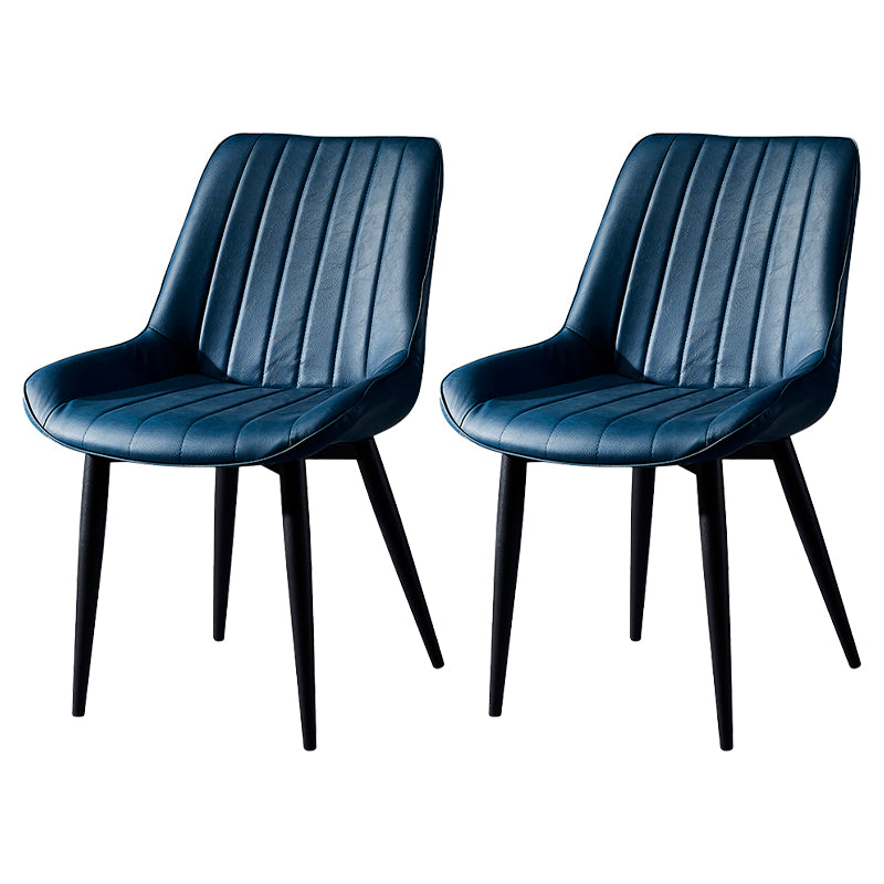 Contemporary Style Dining Chairs Armless Side Chair for Kitchen with Metal Legs Lake Blue 2 Piece Set Black Clearhalo ' kitchen&dining_furn' 'Dining Chairs' 'Dining Tables & Seating' 'dining_chair' 'furn' 'furn_dining_chair' 'Furniture' 'furniture_dining_chair' 'Kitchen & Dining Furniture' 'kitchen' 4246022