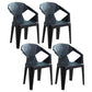 Contemporary Style Plastic Dining Chair Dining Arm Stackable Side Chairs for Kitchen Black 4 Piece Set Clearhalo ' kitchen&dining_furn' 'Dining Chairs' 'Dining Tables & Seating' 'dining_chair' 'furn' 'furn_dining_chair' 'Furniture' 'furniture_dining_chair' 'Kitchen & Dining Furniture' 'kitchen' 4246026