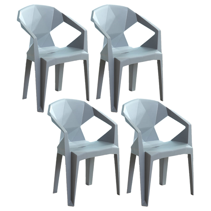 Contemporary Style Plastic Dining Chair Dining Arm Stackable Side Chairs for Kitchen Light Gray 4 Piece Set Clearhalo ' kitchen&dining_furn' 'Dining Chairs' 'Dining Tables & Seating' 'dining_chair' 'furn' 'furn_dining_chair' 'Furniture' 'furniture_dining_chair' 'Kitchen & Dining Furniture' 'kitchen' 4246027
