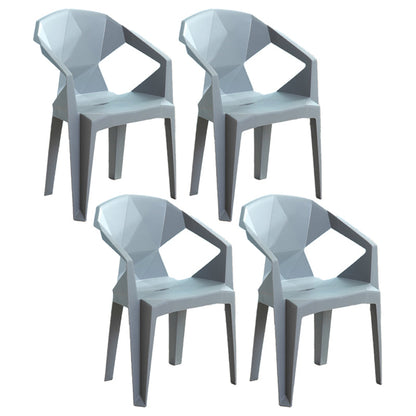 Contemporary Style Plastic Dining Chair Dining Arm Stackable Side Chairs for Kitchen Light Gray 4 Piece Set Clearhalo ' kitchen&dining_furn' 'Dining Chairs' 'Dining Tables & Seating' 'dining_chair' 'furn' 'furn_dining_chair' 'Furniture' 'furniture_dining_chair' 'Kitchen & Dining Furniture' 'kitchen' 4246027