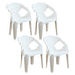 Contemporary Style Plastic Dining Chair Dining Arm Stackable Side Chairs for Kitchen White 4 Piece Set Clearhalo ' kitchen&dining_furn' 'Dining Chairs' 'Dining Tables & Seating' 'dining_chair' 'furn' 'furn_dining_chair' 'Furniture' 'furniture_dining_chair' 'Kitchen & Dining Furniture' 'kitchen' 4246029