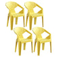 Contemporary Style Plastic Dining Chair Dining Arm Stackable Side Chairs for Kitchen Lemon Yellow 4 Piece Set Clearhalo ' kitchen&dining_furn' 'Dining Chairs' 'Dining Tables & Seating' 'dining_chair' 'furn' 'furn_dining_chair' 'Furniture' 'furniture_dining_chair' 'Kitchen & Dining Furniture' 'kitchen' 4246036