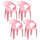 Contemporary Style Plastic Dining Chair Dining Arm Stackable Side Chairs for Kitchen Light Pink 4 Piece Set Clearhalo ' kitchen&dining_furn' 'Dining Chairs' 'Dining Tables & Seating' 'dining_chair' 'furn' 'furn_dining_chair' 'Furniture' 'furniture_dining_chair' 'Kitchen & Dining Furniture' 'kitchen' 4246039