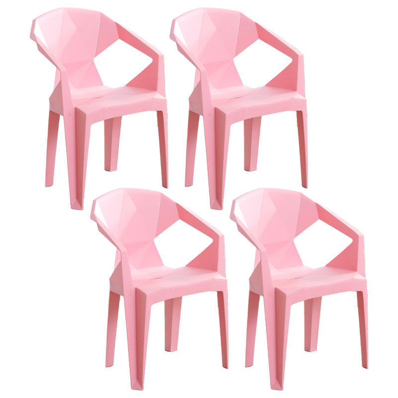 Contemporary Style Plastic Dining Chair Dining Arm Stackable Side Chairs for Kitchen Light Pink 4 Piece Set Clearhalo ' kitchen&dining_furn' 'Dining Chairs' 'Dining Tables & Seating' 'dining_chair' 'furn' 'furn_dining_chair' 'Furniture' 'furniture_dining_chair' 'Kitchen & Dining Furniture' 'kitchen' 4246039