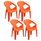 Contemporary Style Plastic Dining Chair Dining Arm Stackable Side Chairs for Kitchen Orange 4 Piece Set Clearhalo ' kitchen&dining_furn' 'Dining Chairs' 'Dining Tables & Seating' 'dining_chair' 'furn' 'furn_dining_chair' 'Furniture' 'furniture_dining_chair' 'Kitchen & Dining Furniture' 'kitchen' 4246043