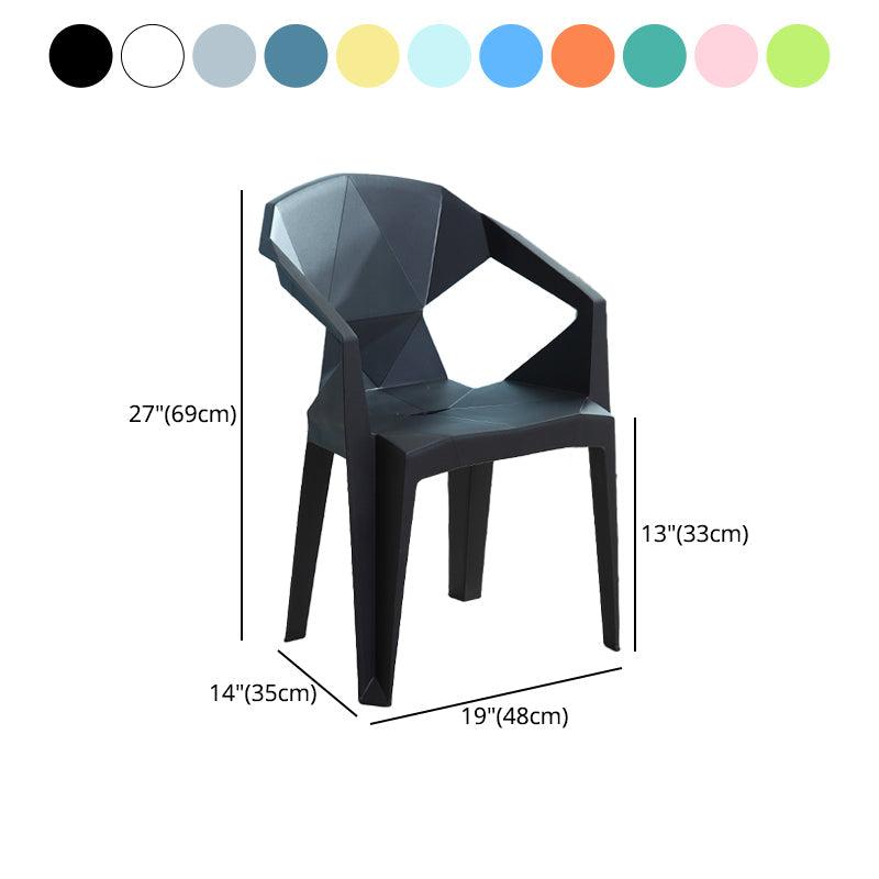 Contemporary Style Plastic Dining Chair Dining Arm Stackable Side Chairs for Kitchen Clearhalo ' kitchen&dining_furn' 'Dining Chairs' 'Dining Tables & Seating' 'dining_chair' 'furn' 'furn_dining_chair' 'Furniture' 'furniture_dining_chair' 'Kitchen & Dining Furniture' 'kitchen' 4246048