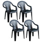 Contemporary Style Plastic Dining Chair Dining Arm Stackable Side Chair for Kitchen Black 4 Piece Set Clearhalo ' kitchen&dining_furn' 'Dining Chairs' 'Dining Tables & Seating' 'dining_chair' 'furn' 'furn_dining_chair' 'Furniture' 'furniture_dining_chair' 'Kitchen & Dining Furniture' 'kitchen' 4246050