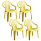 Contemporary Style Plastic Dining Chair Dining Arm Stackable Side Chair for Kitchen Yellow 4 Piece Set Clearhalo ' kitchen&dining_furn' 'Dining Chairs' 'Dining Tables & Seating' 'dining_chair' 'furn' 'furn_dining_chair' 'Furniture' 'furniture_dining_chair' 'Kitchen & Dining Furniture' 'kitchen' 4246052