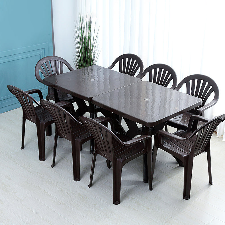 Contemporary Style Plastic Dining Chair Dining Arm Stackable Side Chair for Kitchen Clearhalo ' kitchen&dining_furn' 'Dining Chairs' 'Dining Tables & Seating' 'dining_chair' 'furn' 'furn_dining_chair' 'Furniture' 'furniture_dining_chair' 'Kitchen & Dining Furniture' 'kitchen' 4246055