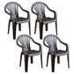 Contemporary Style Plastic Dining Chair Dining Arm Stackable Side Chair for Kitchen Chocolate 4 Piece Set Clearhalo ' kitchen&dining_furn' 'Dining Chairs' 'Dining Tables & Seating' 'dining_chair' 'furn' 'furn_dining_chair' 'Furniture' 'furniture_dining_chair' 'Kitchen & Dining Furniture' 'kitchen' 4246056
