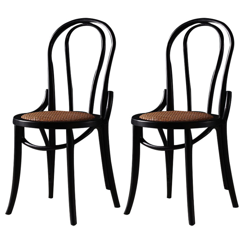 Traditional Style Dining Chair Rattan Wood Kitchen Windsor Back Dining Side Chair Black 2 Piece Set Clearhalo ' kitchen&dining_furn' 'Dining Chairs' 'Dining Tables & Seating' 'dining_chair' 'furn' 'furn_dining_chair' 'Furniture' 'furniture_dining_chair' 'Kitchen & Dining Furniture' 'kitchen' 4246068