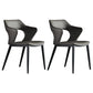 Leather Dining Armchairs Upholstered Open Back Arm Chairs with Metal Legs Dark Gray 2 Piece Set Clearhalo ' kitchen&dining_furn' 'Dining Chairs' 'Dining Tables & Seating' 'dining_chair' 'furn' 'furn_dining_chair' 'Furniture' 'furniture_dining_chair' 'Kitchen & Dining Furniture' 'kitchen' 4246088