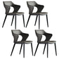 Leather Dining Armchairs Upholstered Open Back Arm Chairs with Metal Legs Dark Gray 4 Piece Set Clearhalo ' kitchen&dining_furn' 'Dining Chairs' 'Dining Tables & Seating' 'dining_chair' 'furn' 'furn_dining_chair' 'Furniture' 'furniture_dining_chair' 'Kitchen & Dining Furniture' 'kitchen' 4246091