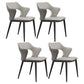 Leather Dining Armchairs Upholstered Open Back Arm Chairs with Metal Legs Cream Gray 4 Piece Set Clearhalo ' kitchen&dining_furn' 'Dining Chairs' 'Dining Tables & Seating' 'dining_chair' 'furn' 'furn_dining_chair' 'Furniture' 'furniture_dining_chair' 'Kitchen & Dining Furniture' 'kitchen' 4246100