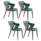 Leather Dining Armchairs Upholstered Open Back Arm Chairs with Metal Legs Blackish Green 4 Piece Set Clearhalo ' kitchen&dining_furn' 'Dining Chairs' 'Dining Tables & Seating' 'dining_chair' 'furn' 'furn_dining_chair' 'Furniture' 'furniture_dining_chair' 'Kitchen & Dining Furniture' 'kitchen' 4246103