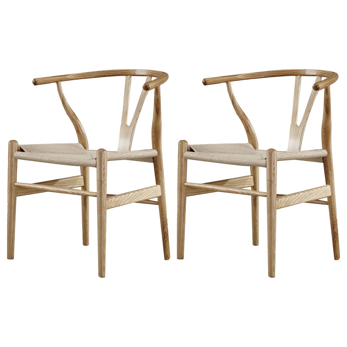 Traditional Style Arm Dining Chairs Ash Wishbone Wood Dining Armchairs Wood 2 Piece Set Clearhalo ' kitchen&dining_furn' 'Dining Chairs' 'Dining Tables & Seating' 'dining_chair' 'furn' 'furn_dining_chair' 'Furniture' 'furniture_dining_chair' 'Kitchen & Dining Furniture' 'kitchen' 4246137