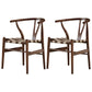 Traditional Style Arm Dining Chairs Ash Wishbone Wood Dining Armchairs Red Brown 2 Piece Set Clearhalo ' kitchen&dining_furn' 'Dining Chairs' 'Dining Tables & Seating' 'dining_chair' 'furn' 'furn_dining_chair' 'Furniture' 'furniture_dining_chair' 'Kitchen & Dining Furniture' 'kitchen' 4246142