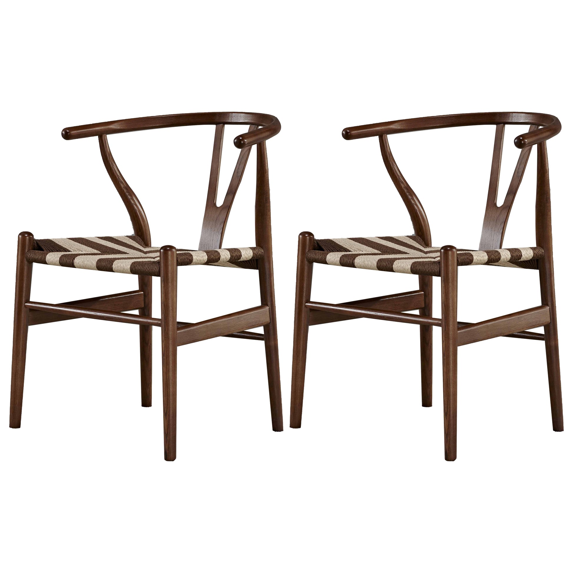 Traditional Style Arm Dining Chairs Ash Wishbone Wood Dining Armchairs Red Brown 2 Piece Set Clearhalo ' kitchen&dining_furn' 'Dining Chairs' 'Dining Tables & Seating' 'dining_chair' 'furn' 'furn_dining_chair' 'Furniture' 'furniture_dining_chair' 'Kitchen & Dining Furniture' 'kitchen' 4246142