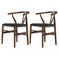 Traditional Style Arm Dining Chairs Ash Wishbone Wood Dining Armchairs Black-Brown 2 Piece Set Clearhalo ' kitchen&dining_furn' 'Dining Chairs' 'Dining Tables & Seating' 'dining_chair' 'furn' 'furn_dining_chair' 'Furniture' 'furniture_dining_chair' 'Kitchen & Dining Furniture' 'kitchen' 4246148
