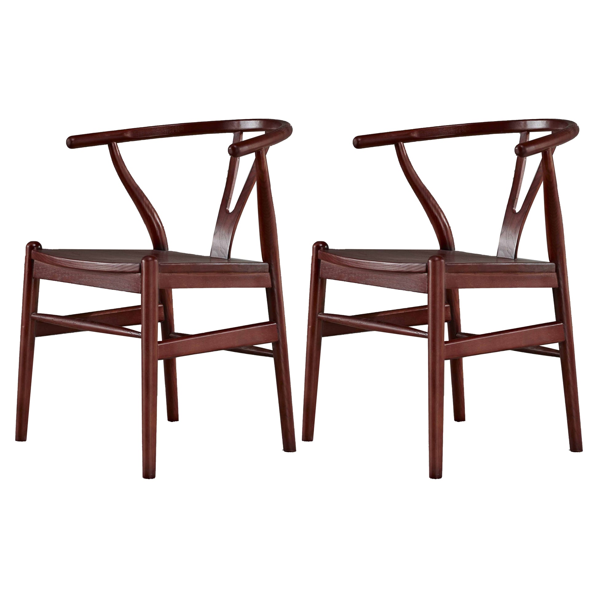 Traditional Style Arm Dining Chairs Ash Wishbone Wood Dining Armchairs Burgundy 2 Piece Set Clearhalo ' kitchen&dining_furn' 'Dining Chairs' 'Dining Tables & Seating' 'dining_chair' 'furn' 'furn_dining_chair' 'Furniture' 'furniture_dining_chair' 'Kitchen & Dining Furniture' 'kitchen' 4246149