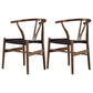 Traditional Style Arm Dining Chairs Ash Wishbone Wood Dining Armchairs Dark Brown 2 Piece Set Clearhalo ' kitchen&dining_furn' 'Dining Chairs' 'Dining Tables & Seating' 'dining_chair' 'furn' 'furn_dining_chair' 'Furniture' 'furniture_dining_chair' 'Kitchen & Dining Furniture' 'kitchen' 4246150