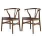 Traditional Style Arm Dining Chairs Ash Wishbone Wood Dining Armchairs Walnut 2 Piece Set Clearhalo ' kitchen&dining_furn' 'Dining Chairs' 'Dining Tables & Seating' 'dining_chair' 'furn' 'furn_dining_chair' 'Furniture' 'furniture_dining_chair' 'Kitchen & Dining Furniture' 'kitchen' 4246152