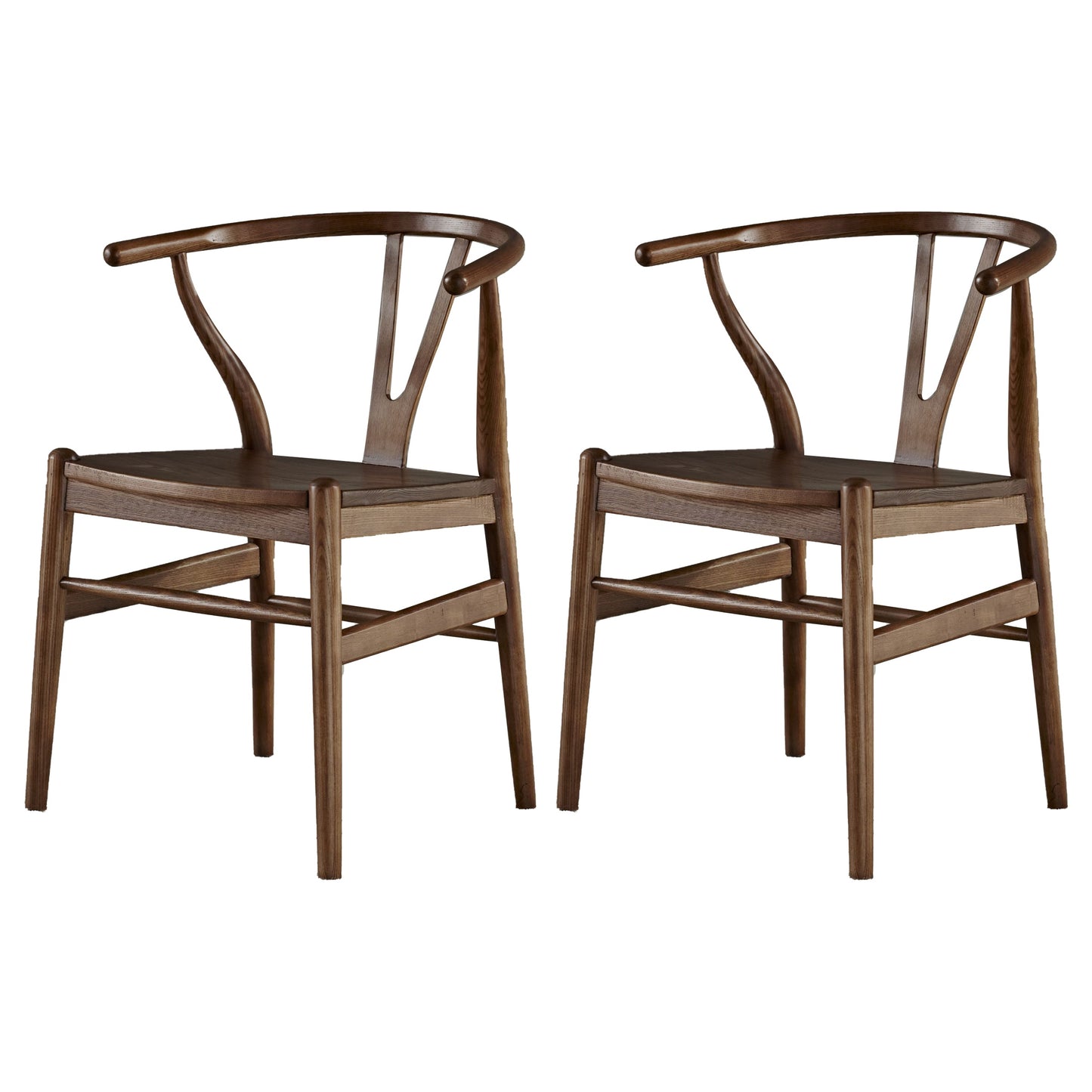 Traditional Style Arm Dining Chairs Ash Wishbone Wood Dining Armchairs Walnut 2 Piece Set Clearhalo ' kitchen&dining_furn' 'Dining Chairs' 'Dining Tables & Seating' 'dining_chair' 'furn' 'furn_dining_chair' 'Furniture' 'furniture_dining_chair' 'Kitchen & Dining Furniture' 'kitchen' 4246152