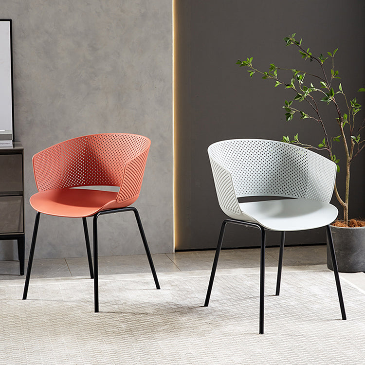 Metal Dining Room Modern Chair Open Back Dining Chair with Arm Clearhalo ' kitchen&dining_furn' 'Dining Chairs' 'Dining Tables & Seating' 'dining_chair' 'furn' 'furn_dining_chair' 'Furniture' 'furniture_dining_chair' 'Kitchen & Dining Furniture' 'kitchen' 4246172