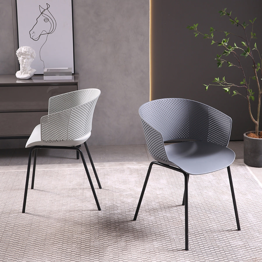 Metal Dining Room Modern Chair Open Back Dining Chair with Arm Clearhalo ' kitchen&dining_furn' 'Dining Chairs' 'Dining Tables & Seating' 'dining_chair' 'furn' 'furn_dining_chair' 'Furniture' 'furniture_dining_chair' 'Kitchen & Dining Furniture' 'kitchen' 4246175