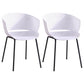 Metal Dining Room Modern Chair Open Back Dining Chair with Arm White 2 Piece Set Clearhalo ' kitchen&dining_furn' 'Dining Chairs' 'Dining Tables & Seating' 'dining_chair' 'furn' 'furn_dining_chair' 'Furniture' 'furniture_dining_chair' 'Kitchen & Dining Furniture' 'kitchen' 4246176