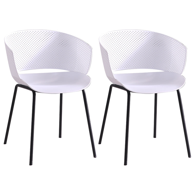 Metal Dining Room Modern Chair Open Back Dining Chair with Arm White 2 Piece Set Clearhalo ' kitchen&dining_furn' 'Dining Chairs' 'Dining Tables & Seating' 'dining_chair' 'furn' 'furn_dining_chair' 'Furniture' 'furniture_dining_chair' 'Kitchen & Dining Furniture' 'kitchen' 4246176
