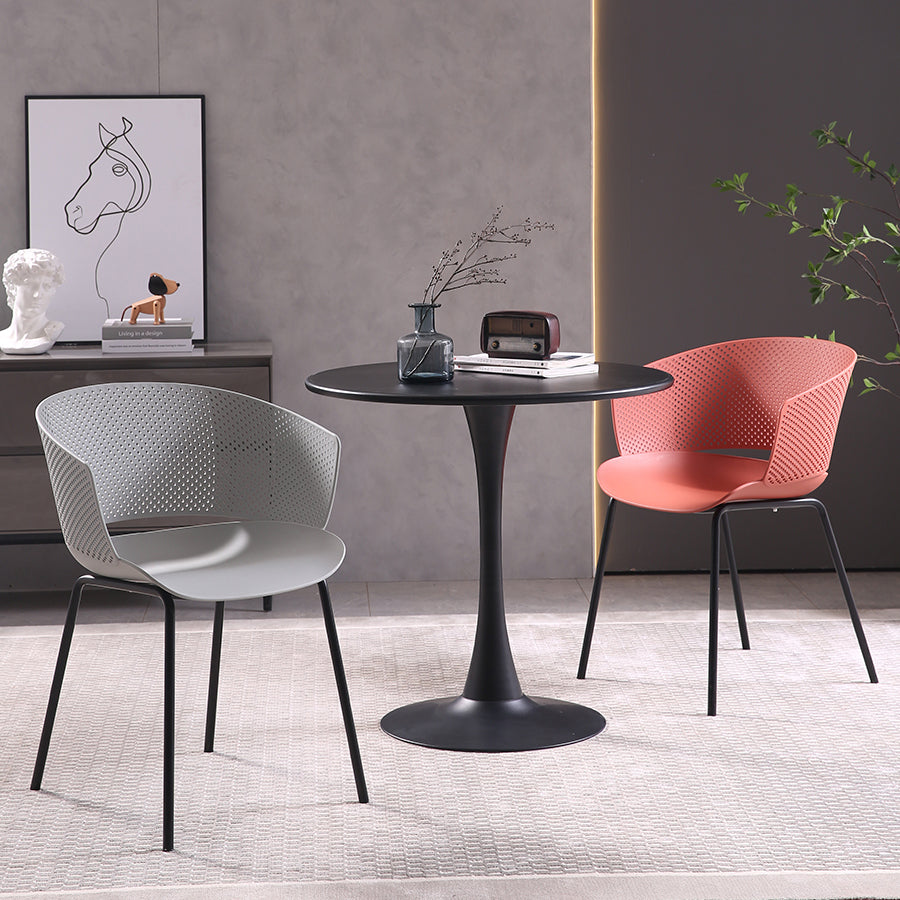 Metal Dining Room Modern Chair Open Back Dining Chair with Arm Clearhalo ' kitchen&dining_furn' 'Dining Chairs' 'Dining Tables & Seating' 'dining_chair' 'furn' 'furn_dining_chair' 'Furniture' 'furniture_dining_chair' 'Kitchen & Dining Furniture' 'kitchen' 4246177
