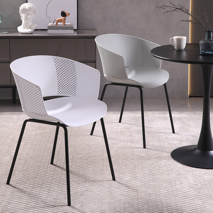 Metal Dining Room Modern Chair Open Back Dining Chair with Arm Clearhalo ' kitchen&dining_furn' 'Dining Chairs' 'Dining Tables & Seating' 'dining_chair' 'furn' 'furn_dining_chair' 'Furniture' 'furniture_dining_chair' 'Kitchen & Dining Furniture' 'kitchen' 4246179