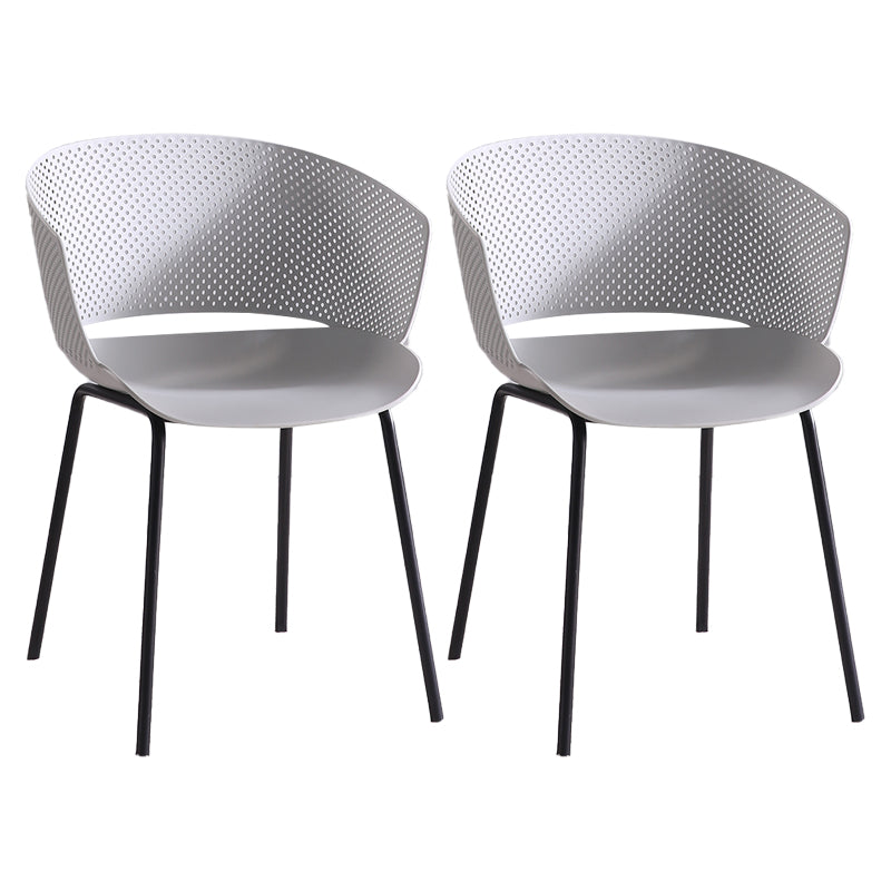 Metal Dining Room Modern Chair Open Back Dining Chair with Arm Gray-Green 2 Piece Set Clearhalo ' kitchen&dining_furn' 'Dining Chairs' 'Dining Tables & Seating' 'dining_chair' 'furn' 'furn_dining_chair' 'Furniture' 'furniture_dining_chair' 'Kitchen & Dining Furniture' 'kitchen' 4246180