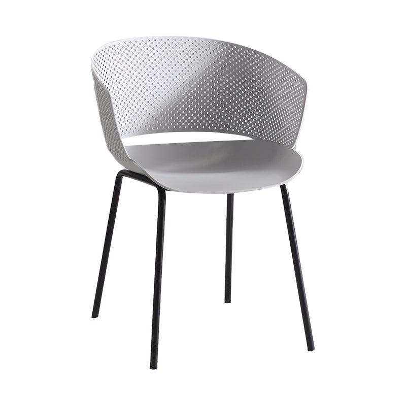 Metal Dining Room Modern Chair Open Back Dining Chair with Arm Clearhalo ' kitchen&dining_furn' 'Dining Chairs' 'Dining Tables & Seating' 'dining_chair' 'furn' 'furn_dining_chair' 'Furniture' 'furniture_dining_chair' 'Kitchen & Dining Furniture' 'kitchen' 4246181