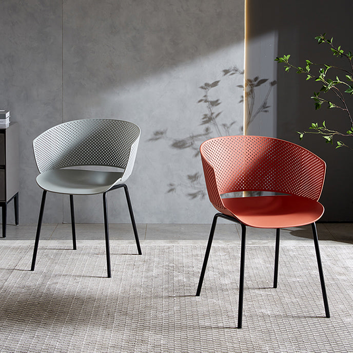 Metal Dining Room Modern Chair Open Back Dining Chair with Arm Clearhalo ' kitchen&dining_furn' 'Dining Chairs' 'Dining Tables & Seating' 'dining_chair' 'furn' 'furn_dining_chair' 'Furniture' 'furniture_dining_chair' 'Kitchen & Dining Furniture' 'kitchen' 4246187