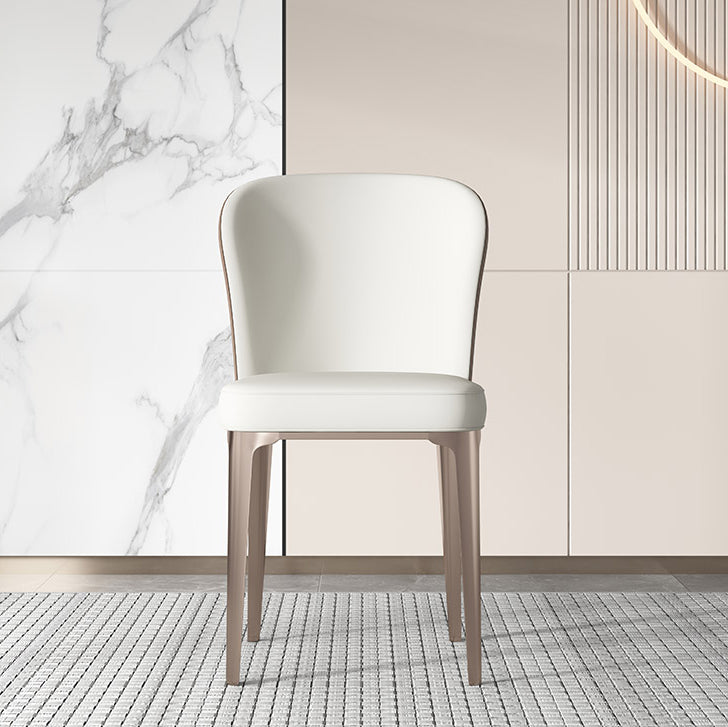 Glam Leather Dining Armless Chair Metal Dining Parsons Chair for Home Use Clearhalo ' kitchen&dining_furn' 'Dining Chairs' 'Dining Tables & Seating' 'dining_chair' 'furn' 'furn_dining_chair' 'Furniture' 'furniture_dining_chair' 'Kitchen & Dining Furniture' 'kitchen' 4246215