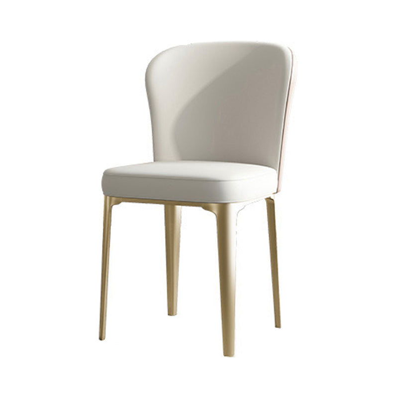 Glam Leather Dining Armless Chair Metal Dining Parsons Chair for Home Use Clearhalo ' kitchen&dining_furn' 'Dining Chairs' 'Dining Tables & Seating' 'dining_chair' 'furn' 'furn_dining_chair' 'Furniture' 'furniture_dining_chair' 'Kitchen & Dining Furniture' 'kitchen' 4246216