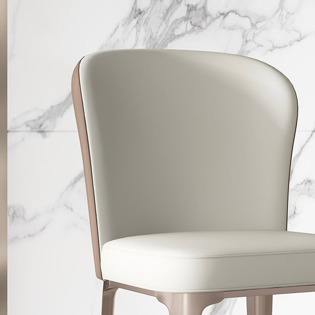 Glam Leather Dining Armless Chair Metal Dining Parsons Chair for Home Use Clearhalo ' kitchen&dining_furn' 'Dining Chairs' 'Dining Tables & Seating' 'dining_chair' 'furn' 'furn_dining_chair' 'Furniture' 'furniture_dining_chair' 'Kitchen & Dining Furniture' 'kitchen' 4246217