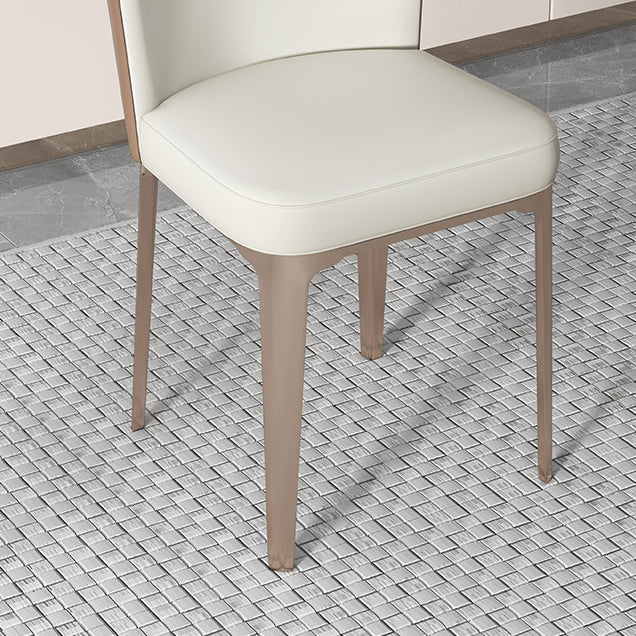 Glam Leather Dining Armless Chair Metal Dining Parsons Chair for Home Use Clearhalo ' kitchen&dining_furn' 'Dining Chairs' 'Dining Tables & Seating' 'dining_chair' 'furn' 'furn_dining_chair' 'Furniture' 'furniture_dining_chair' 'Kitchen & Dining Furniture' 'kitchen' 4246219