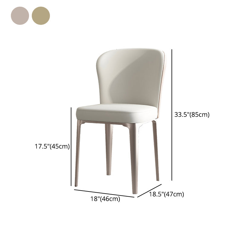 Glam Leather Dining Armless Chair Metal Dining Parsons Chair for Home Use Clearhalo ' kitchen&dining_furn' 'Dining Chairs' 'Dining Tables & Seating' 'dining_chair' 'furn' 'furn_dining_chair' 'Furniture' 'furniture_dining_chair' 'Kitchen & Dining Furniture' 'kitchen' 4246224