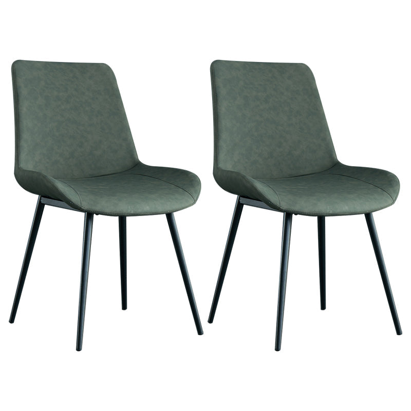Contemporary Style Dining Chairs Armless Chairs with Metal Legs for Kitchen Grey 2 Piece Set Clearhalo ' kitchen&dining_furn' 'Dining Chairs' 'Dining Tables & Seating' 'dining_chair' 'furn' 'furn_dining_chair' 'Furniture' 'furniture_dining_chair' 'Kitchen & Dining Furniture' 'kitchen' 4246226