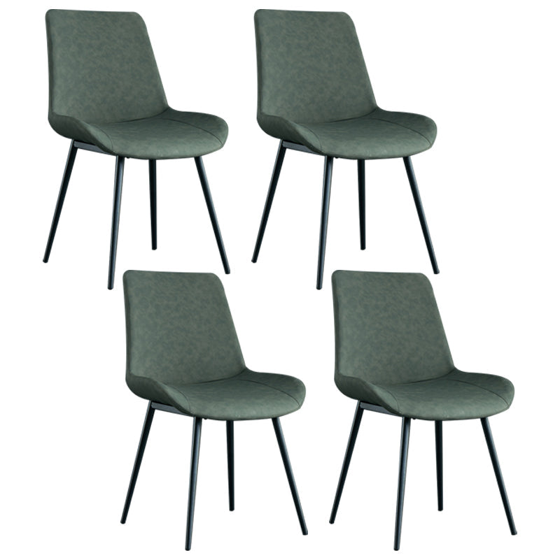 Contemporary Style Dining Chairs Armless Chairs with Metal Legs for Kitchen Grey 4 Piece Set Clearhalo ' kitchen&dining_furn' 'Dining Chairs' 'Dining Tables & Seating' 'dining_chair' 'furn' 'furn_dining_chair' 'Furniture' 'furniture_dining_chair' 'Kitchen & Dining Furniture' 'kitchen' 4246227