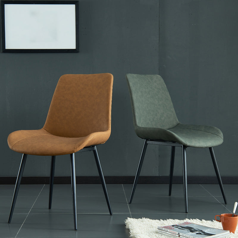 Contemporary Style Dining Chairs Armless Chairs with Metal Legs for Kitchen Clearhalo ' kitchen&dining_furn' 'Dining Chairs' 'Dining Tables & Seating' 'dining_chair' 'furn' 'furn_dining_chair' 'Furniture' 'furniture_dining_chair' 'Kitchen & Dining Furniture' 'kitchen' 4246228