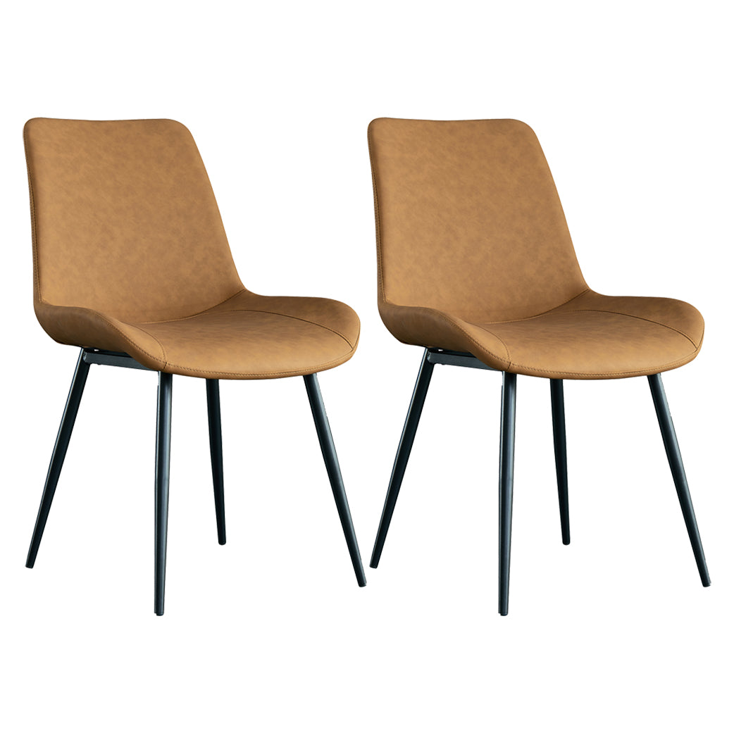 Contemporary Style Dining Chairs Armless Chairs with Metal Legs for Kitchen Orange 2 Piece Set Clearhalo ' kitchen&dining_furn' 'Dining Chairs' 'Dining Tables & Seating' 'dining_chair' 'furn' 'furn_dining_chair' 'Furniture' 'furniture_dining_chair' 'Kitchen & Dining Furniture' 'kitchen' 4246229