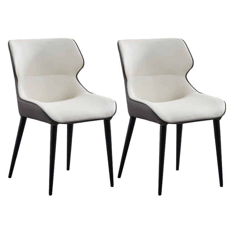 Contemporary Metal Dining Room Chair Wingback Arm Chair for Restaurant Use White 2 Piece Set Clearhalo ' kitchen&dining_furn' 'Dining Chairs' 'Dining Tables & Seating' 'dining_chair' 'furn' 'furn_dining_chair' 'Furniture' 'furniture_dining_chair' 'Kitchen & Dining Furniture' 'kitchen' 4246241