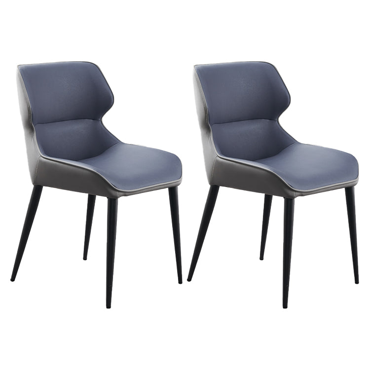Contemporary Metal Dining Room Chair Wingback Arm Chair for Restaurant Use Blue 2 Piece Set Clearhalo ' kitchen&dining_furn' 'Dining Chairs' 'Dining Tables & Seating' 'dining_chair' 'furn' 'furn_dining_chair' 'Furniture' 'furniture_dining_chair' 'Kitchen & Dining Furniture' 'kitchen' 4246248