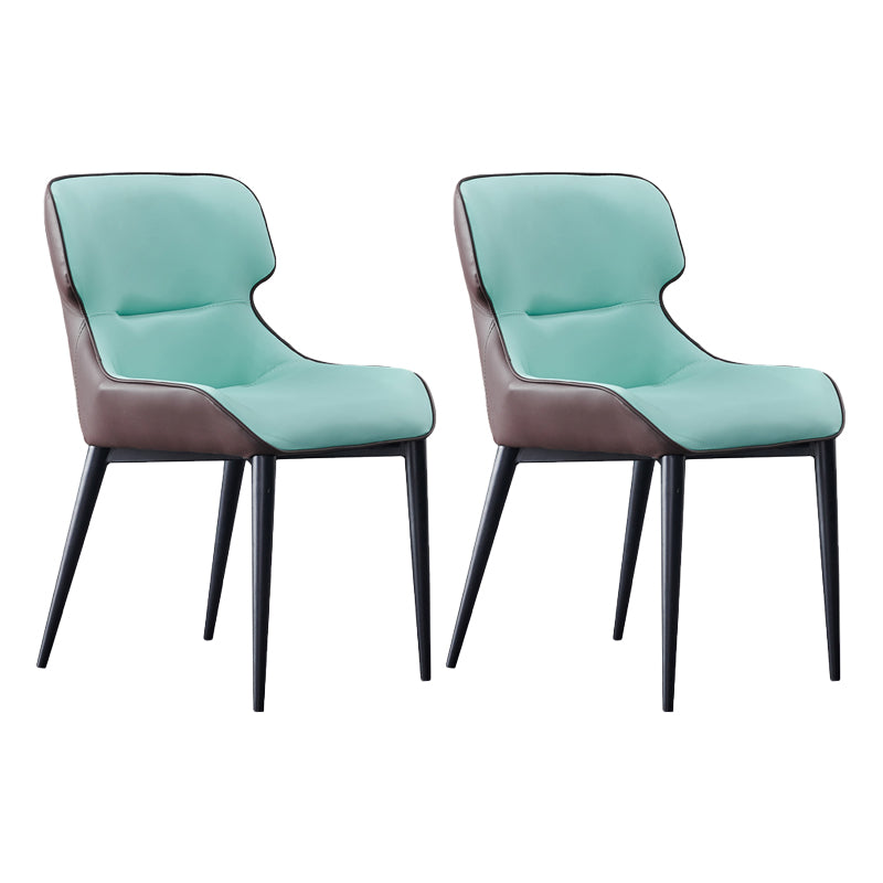 Contemporary Metal Dining Room Chair Wingback Arm Chair for Restaurant Use Light Green 2 Piece Set Clearhalo ' kitchen&dining_furn' 'Dining Chairs' 'Dining Tables & Seating' 'dining_chair' 'furn' 'furn_dining_chair' 'Furniture' 'furniture_dining_chair' 'Kitchen & Dining Furniture' 'kitchen' 4246250
